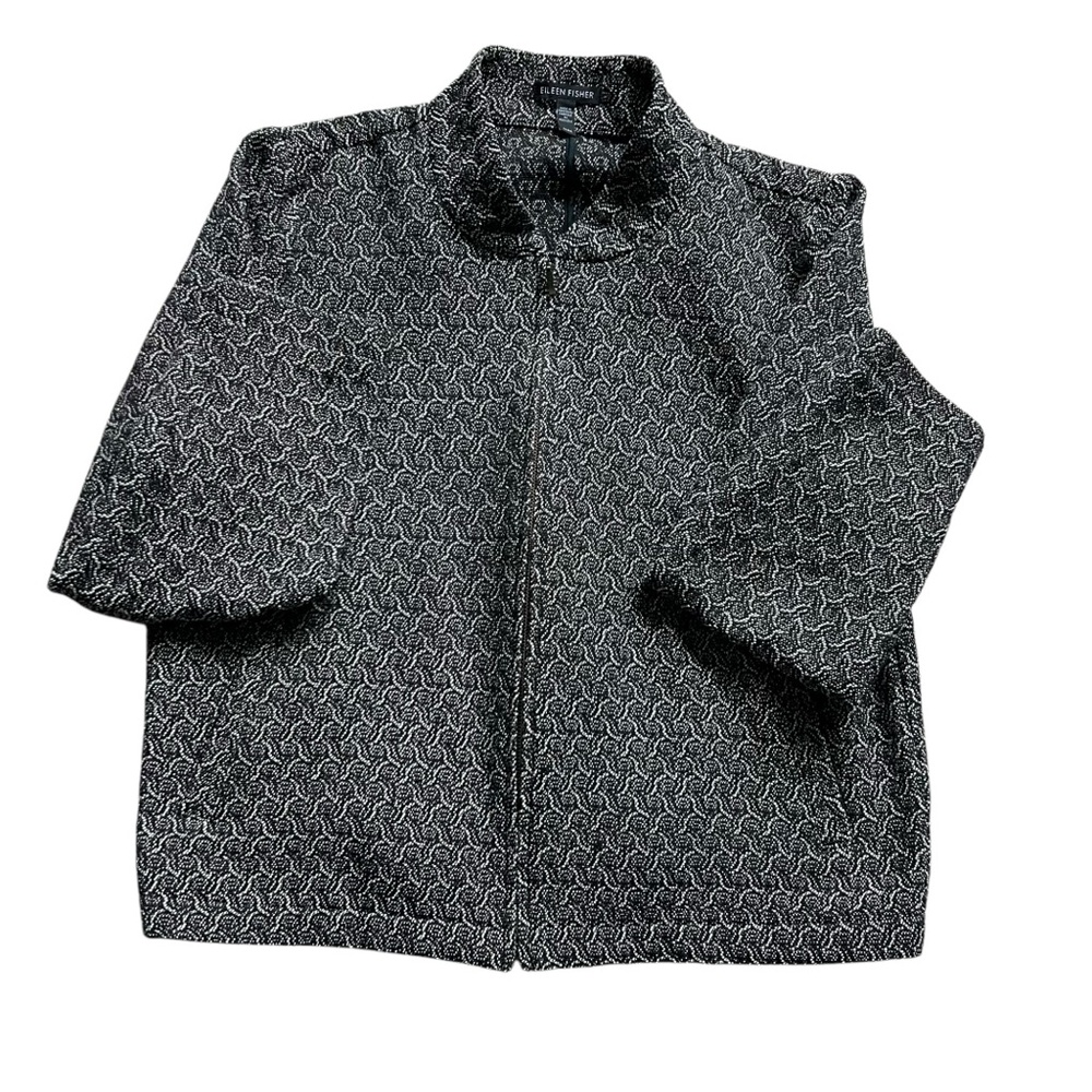 Eileen Fisher Rosette Jacquard Jacket Lightweight Size M - Picture 5 of 13